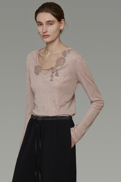 3D Crochet Patchwork Knitwear Top
