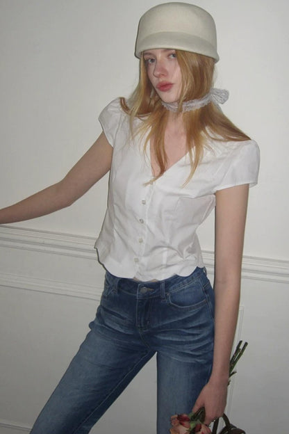 Petal Wave Hem Blouse