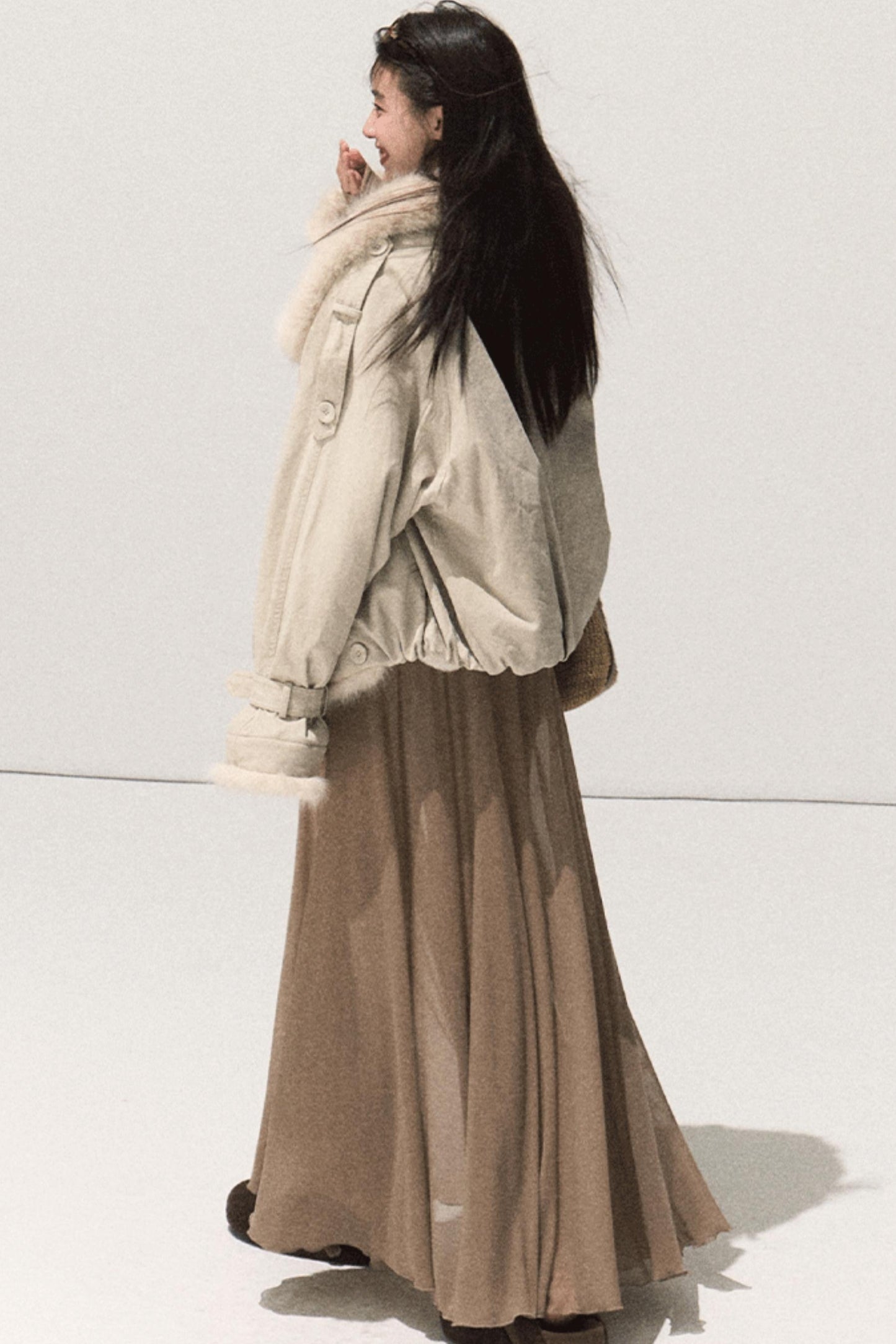 Soft Mist Shoulder Waist Dress