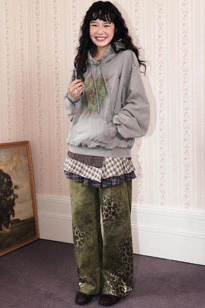 Low Tide Mark Print Hooded Top