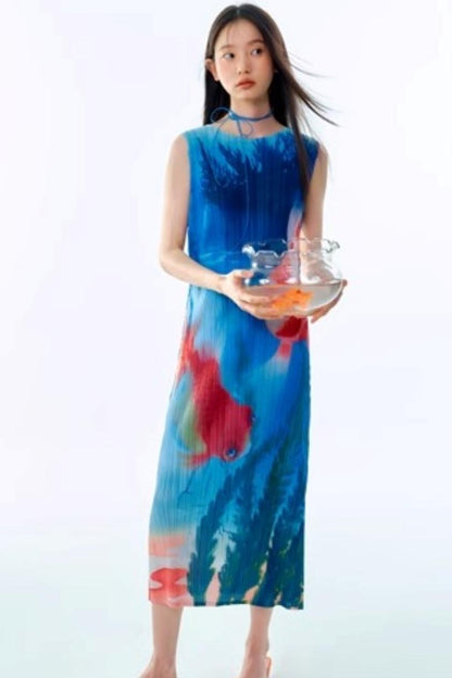 Vintage Goldfish Print Dress