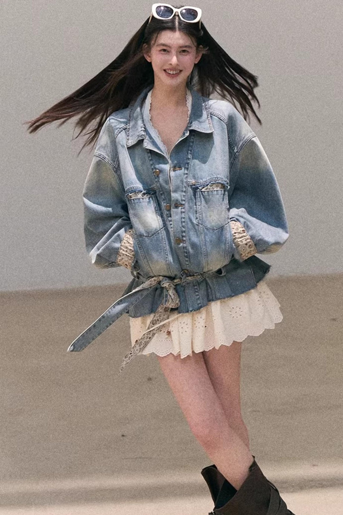 Vintage-Jeansjacke mit Waschung