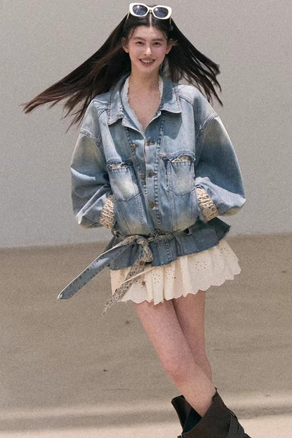 Vintage-Jeansjacke mit Waschung