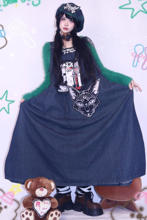 Denim Retro Long Dress