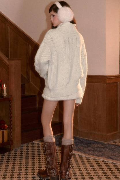 Vintage College Cable Knit Sweater