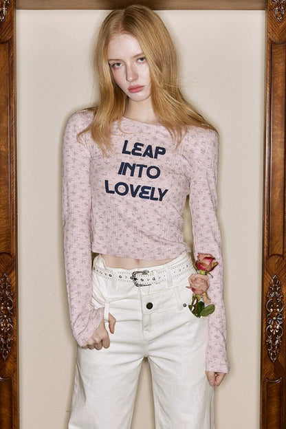 Pink Floral Slim-Fit Sweater