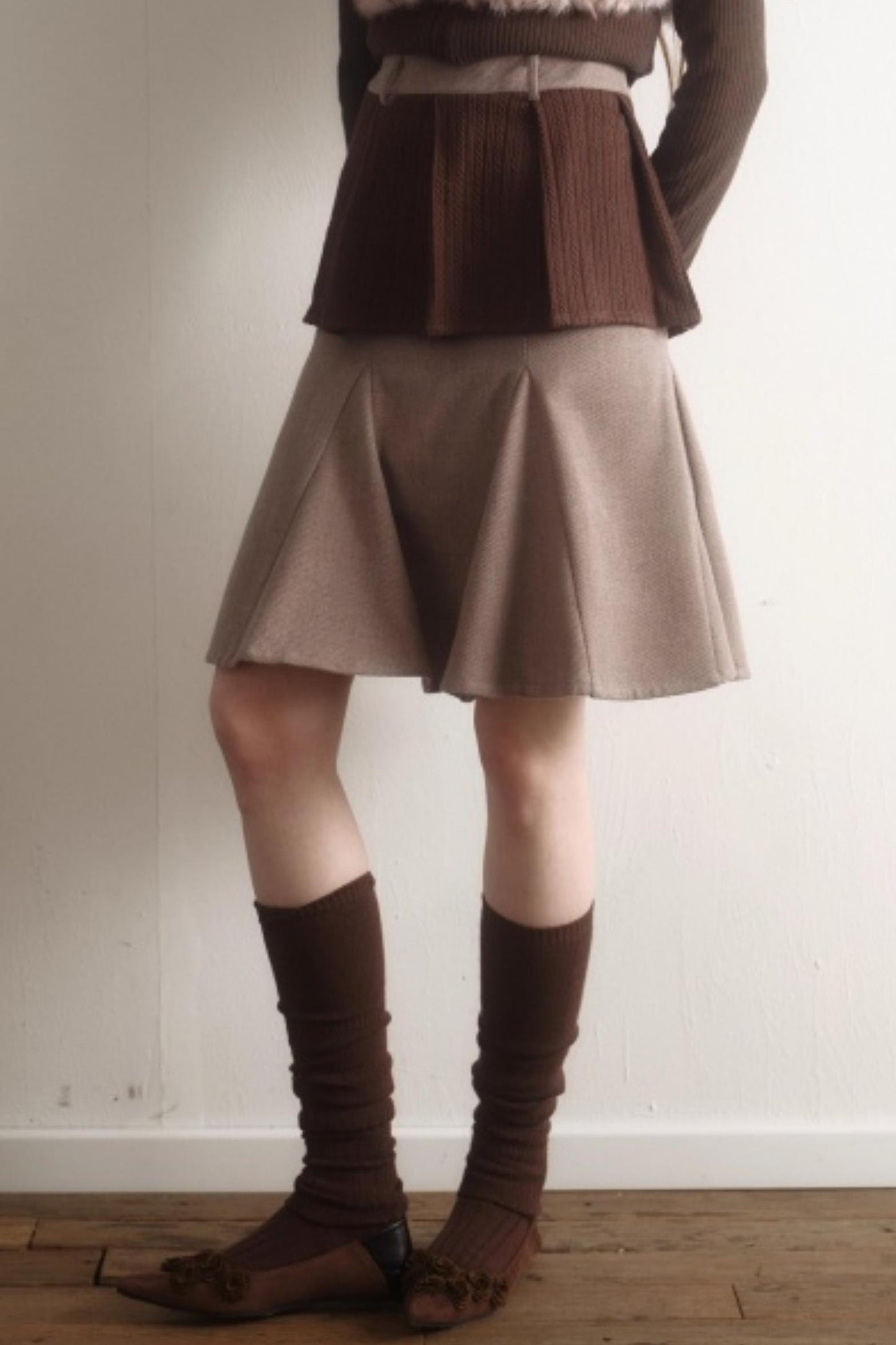 Retro High-Waisted Woolen Skirt
