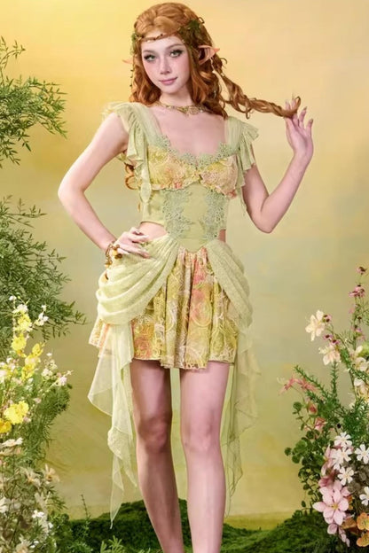 Lace Green Spring Dress Set-Up