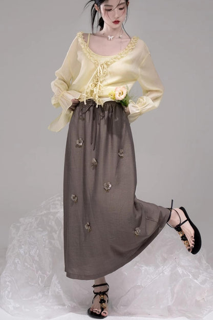 Feathered Tie & Suspenders Set