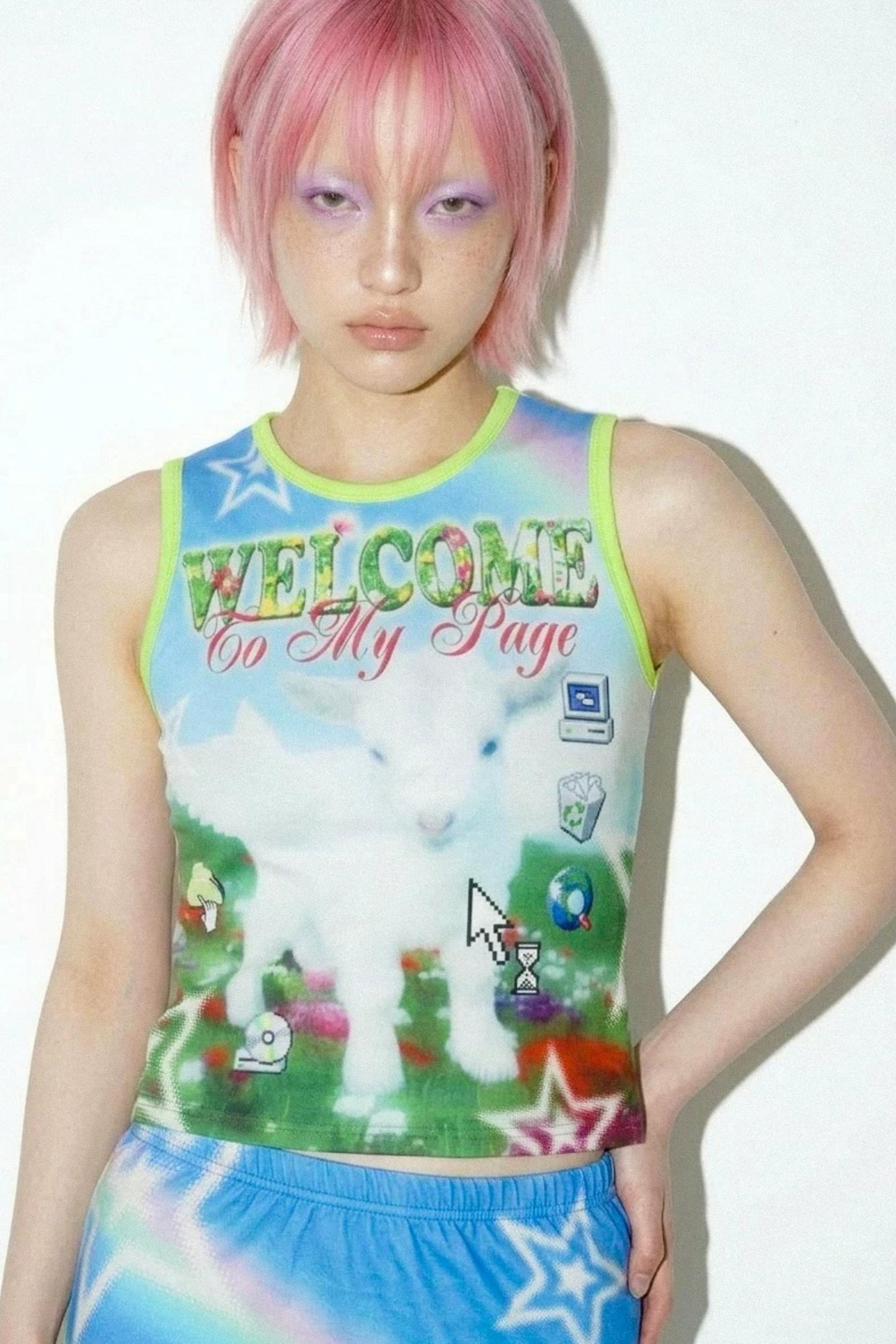 Amerikanisches Y2K-Tanktop mit Print