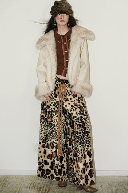 Leopard Pattern Loose Fit Lounge Pants