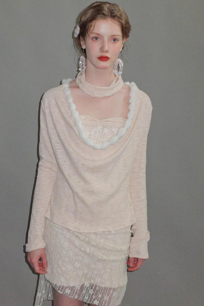 Pink Lace Polka Dot Top Set-Up