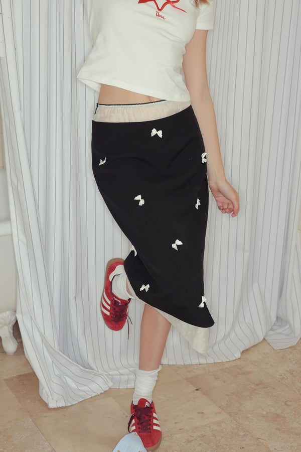 Retro Open Hem Skirt