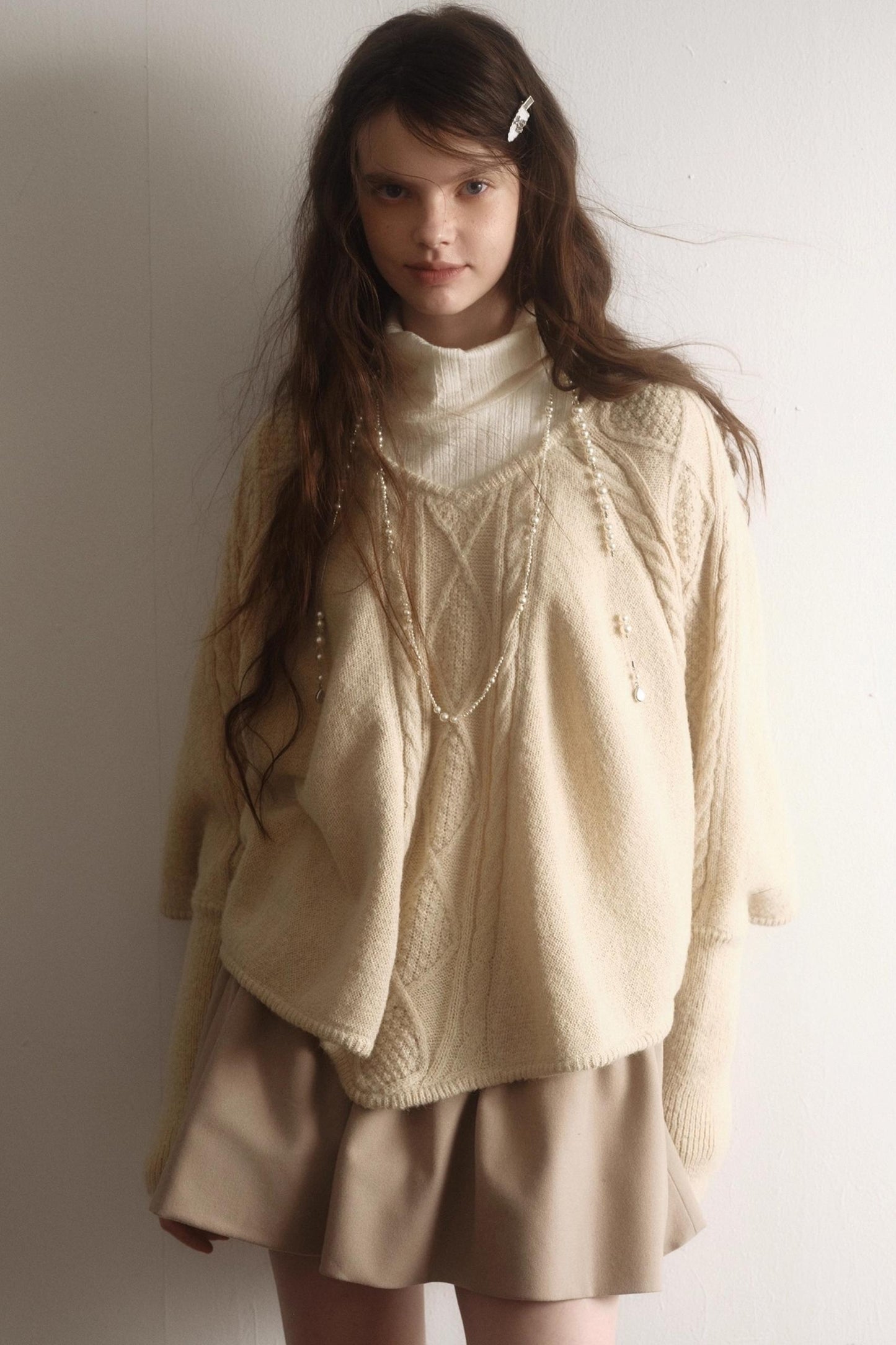 Light Purple Wool Batwing Sweater Set-Up