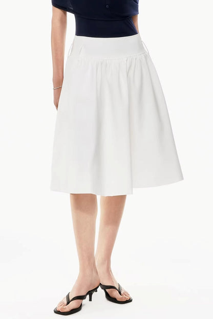 Two-Tone Pleated Puffy Skirt
