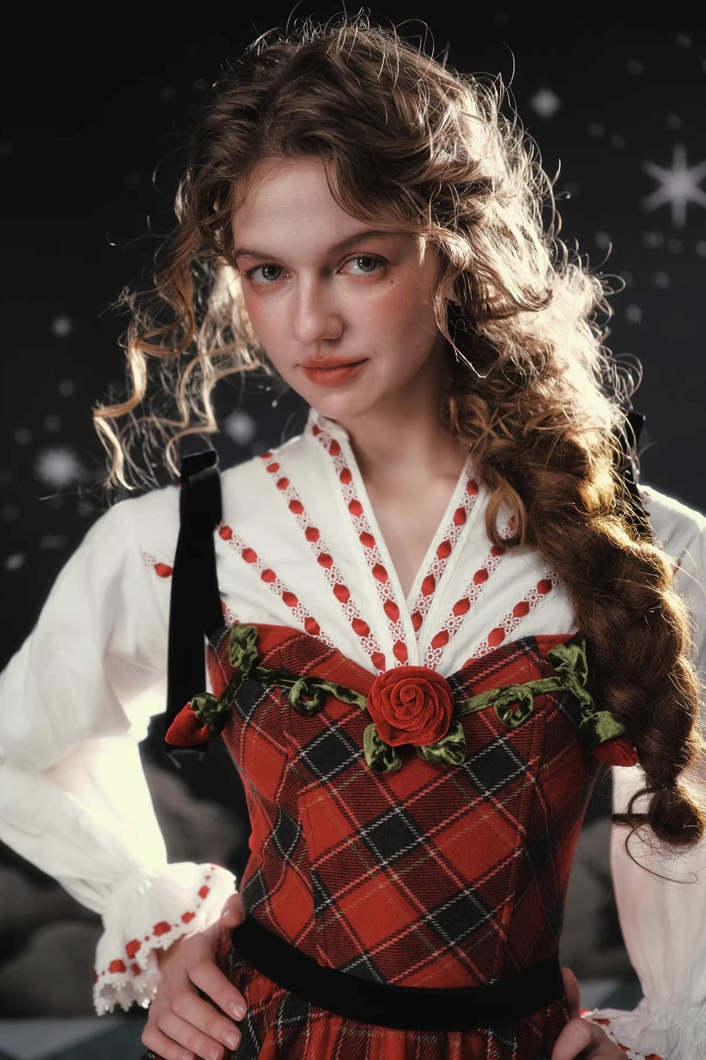 Crimson Plaid Dress Set-Up