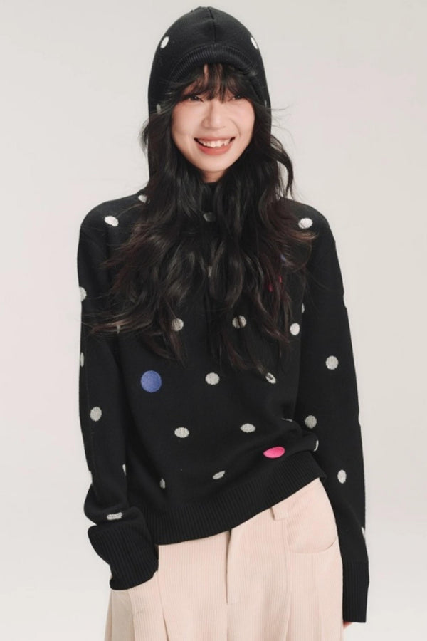 Colorful House Hooded Knit Sweater