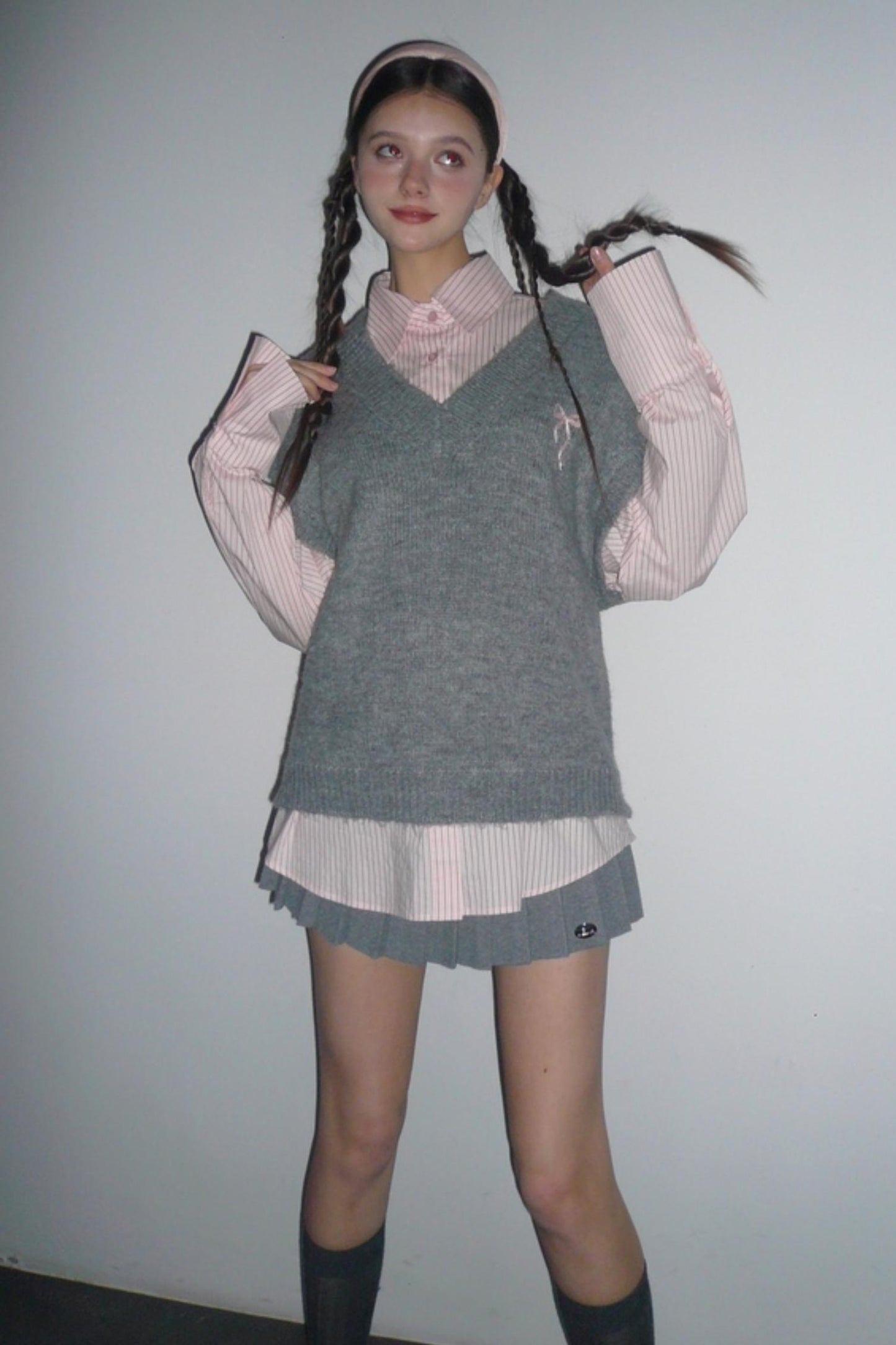 Pink Striped College Shirt