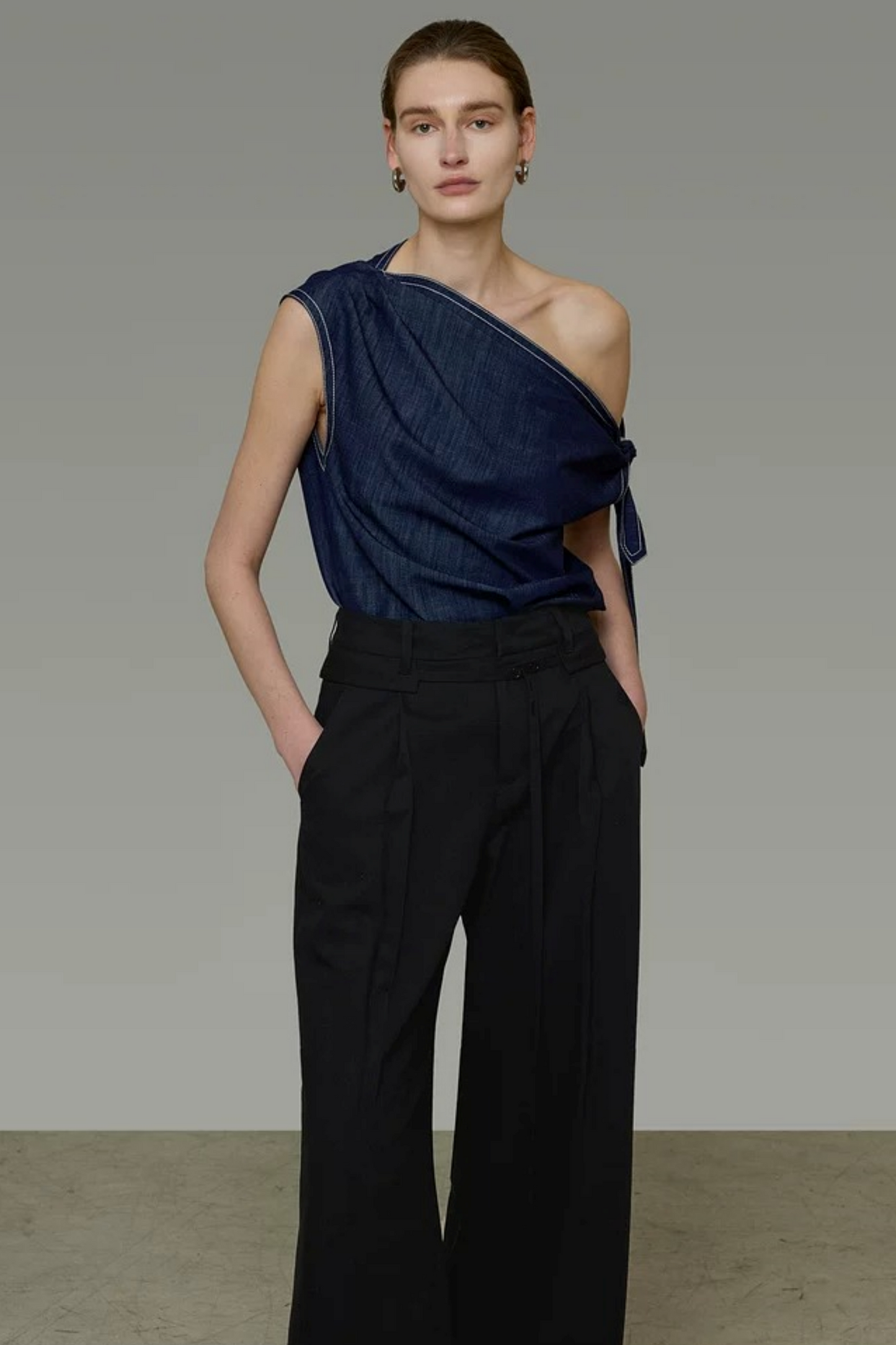Denim Blue Off-Shoulder Top