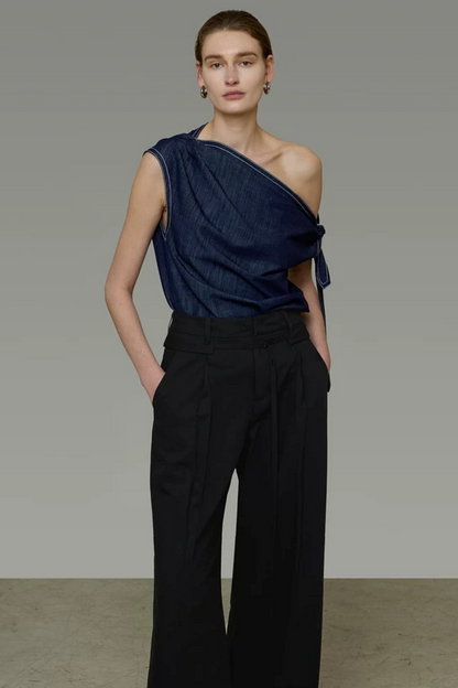 Denim Blue Off-Shoulder Top