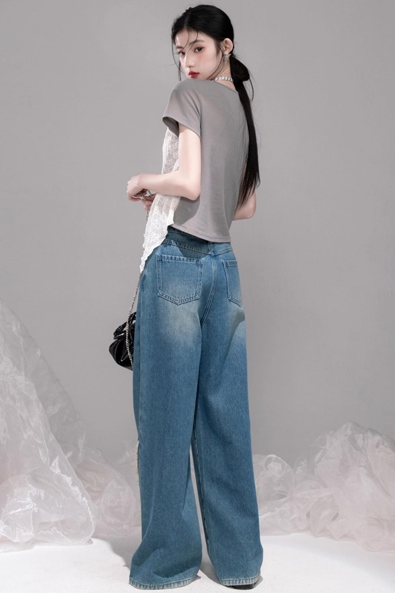 Graue Layering-T-Shirts