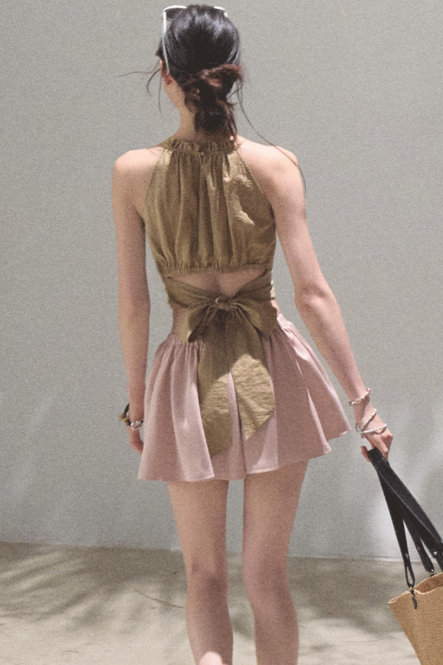 Floral Lace-Up Camisole