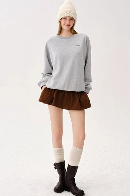 Elastic Waist Corduroy Pants