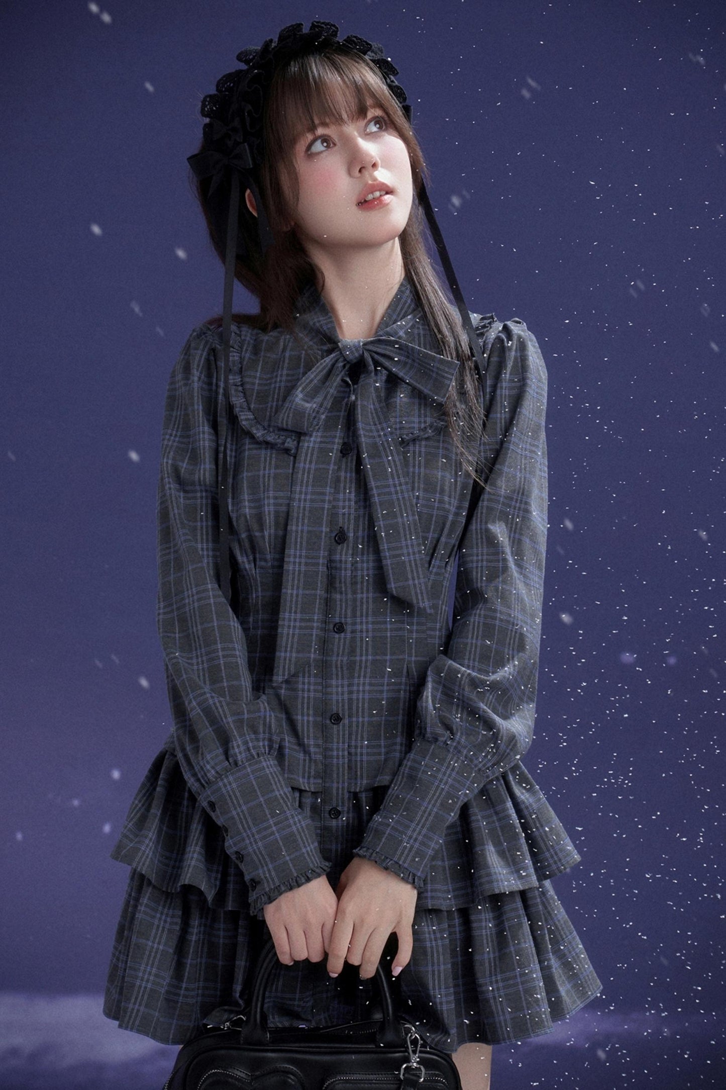 Twilight Plaid Gray Dress