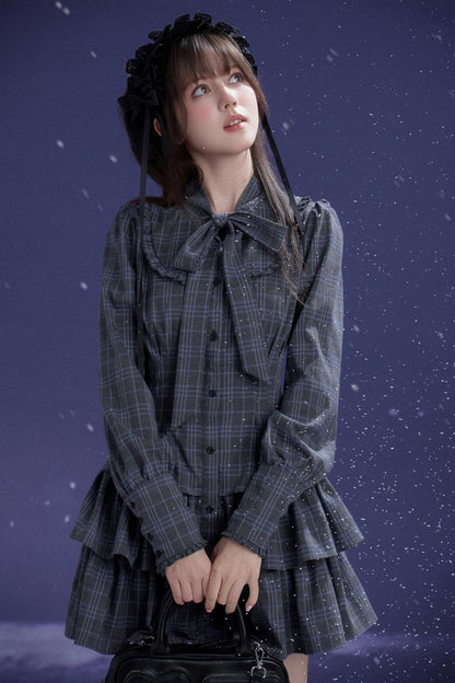 Twilight Plaid Gray Dress