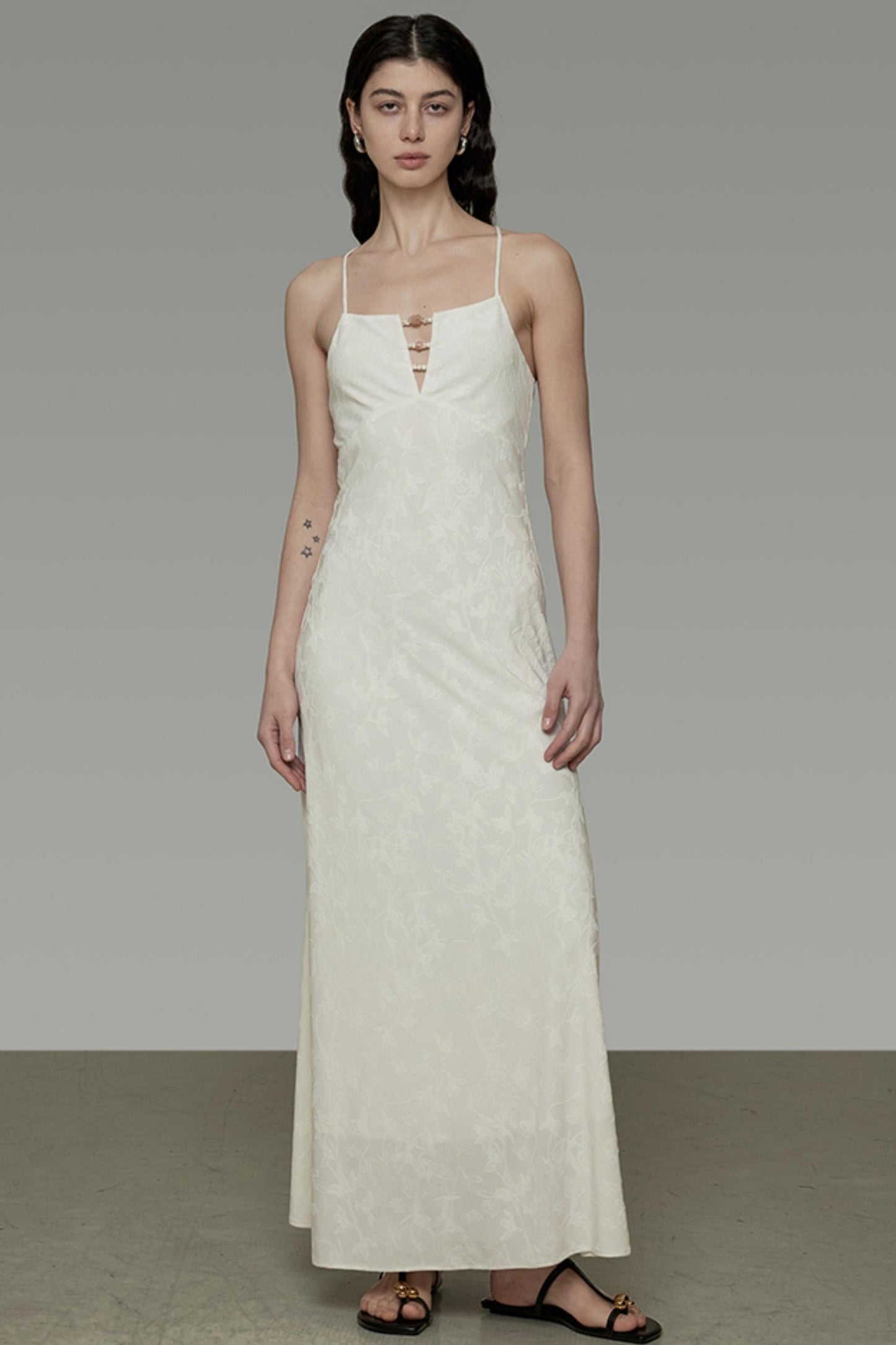 Sleeveless Halter Maxi Dress