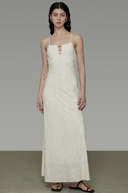 Sleeveless Halter Maxi Dress