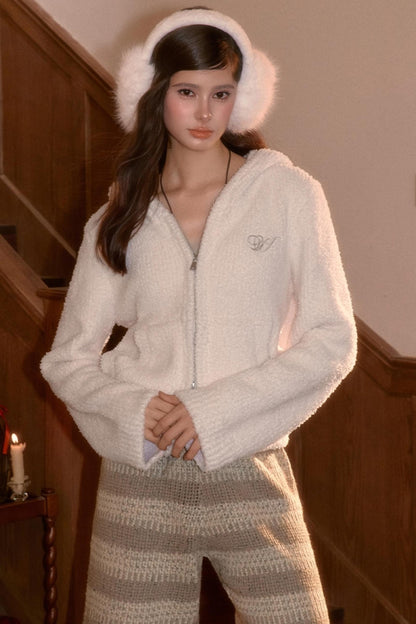 Youthful Fluffy Hooded Jacket