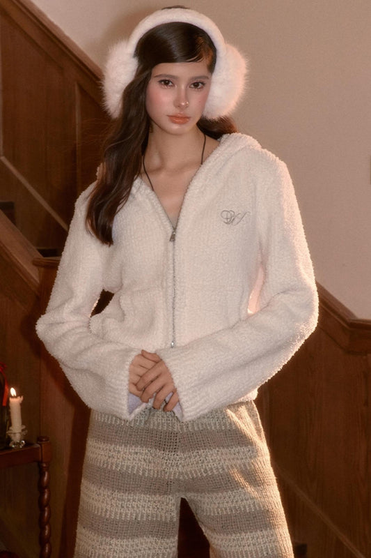 Youthful Fluffy Hooded Jacket