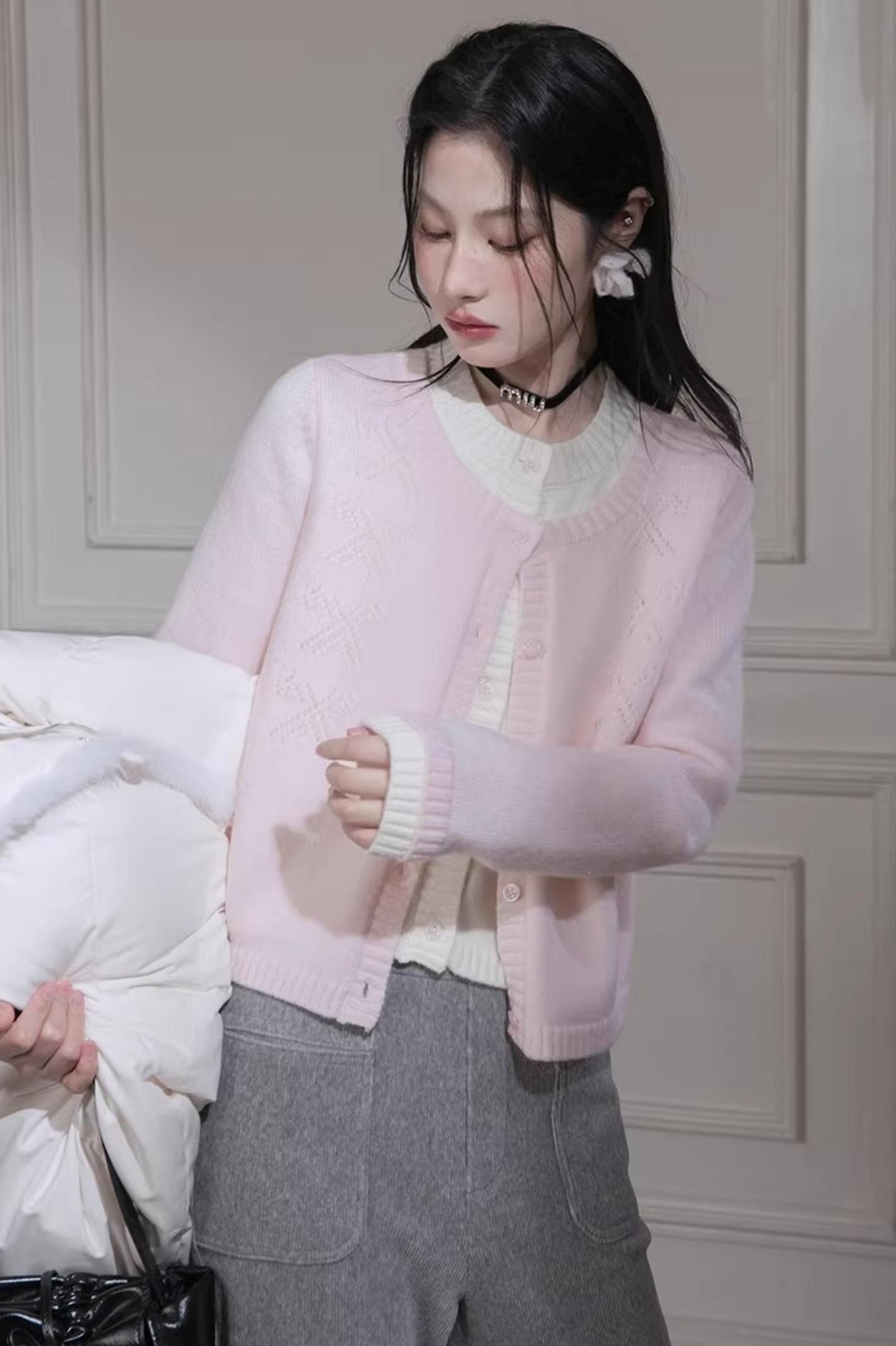 Peach Milkshake Wool Cardigan