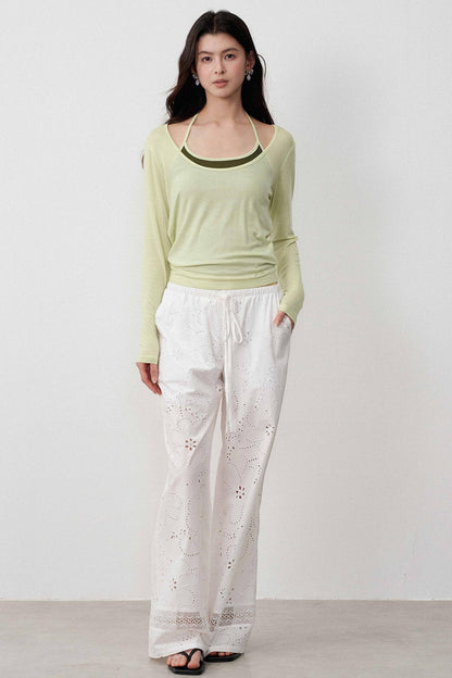 Orchid Merino Wool Halterneck Tops