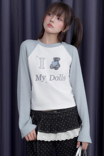 Knitted Raglan Sleeves T-shirt