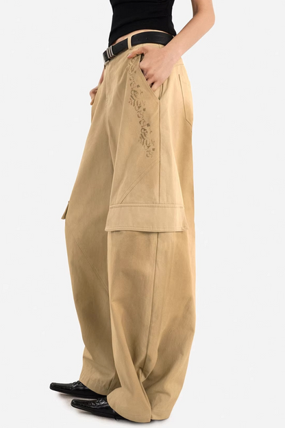 Light Retro Wide-Leg Pants