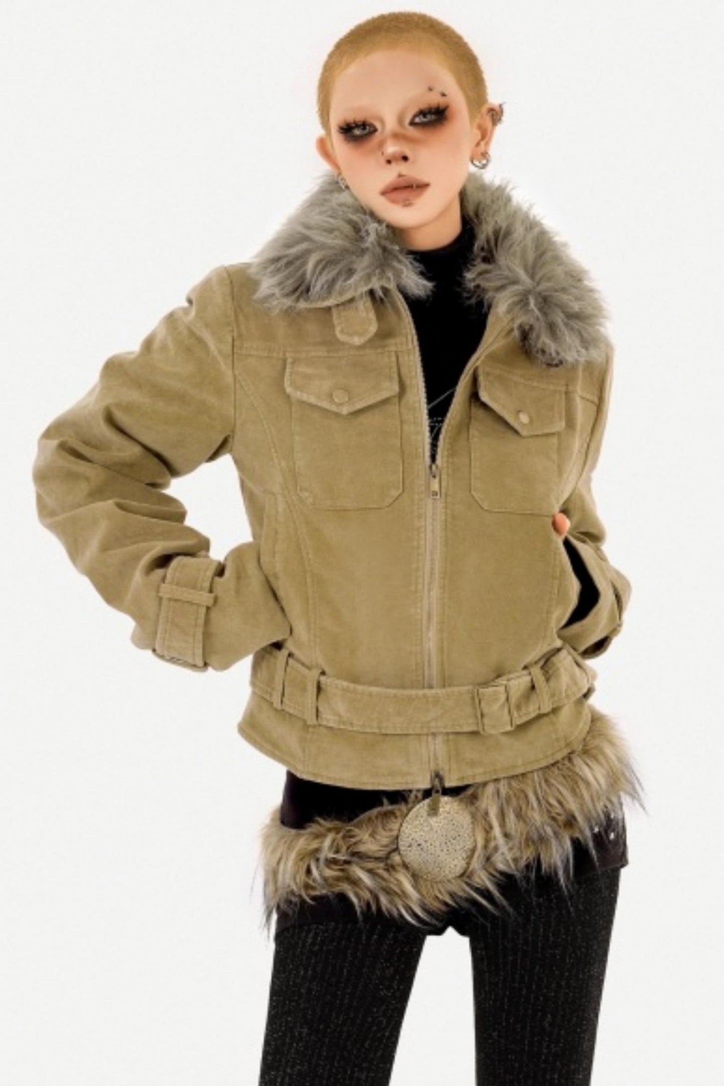 Retro Fur Collar Jacket