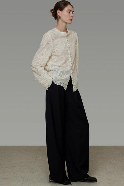 Three-Dimensional Jacquard Slimming Shirt