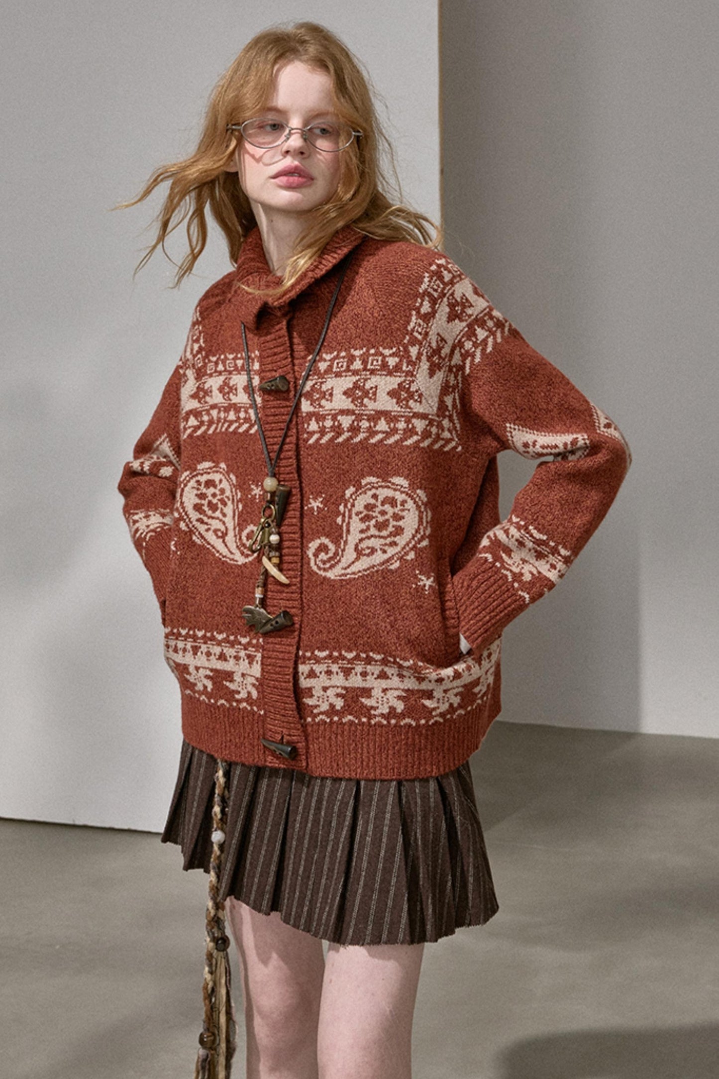 Cashew Island Floral Yarn Jacket