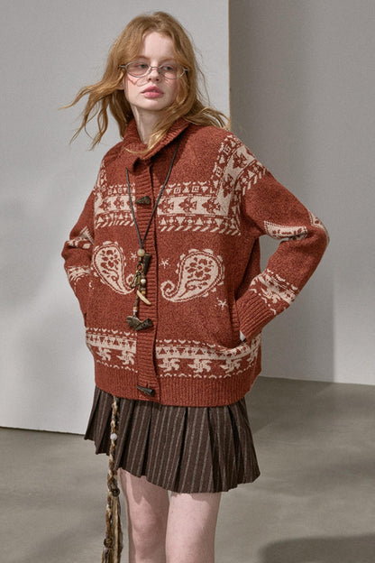 Cashew Island Floral Yarn Jacket