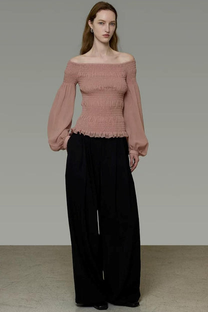 French Off-Shoulder Blouse