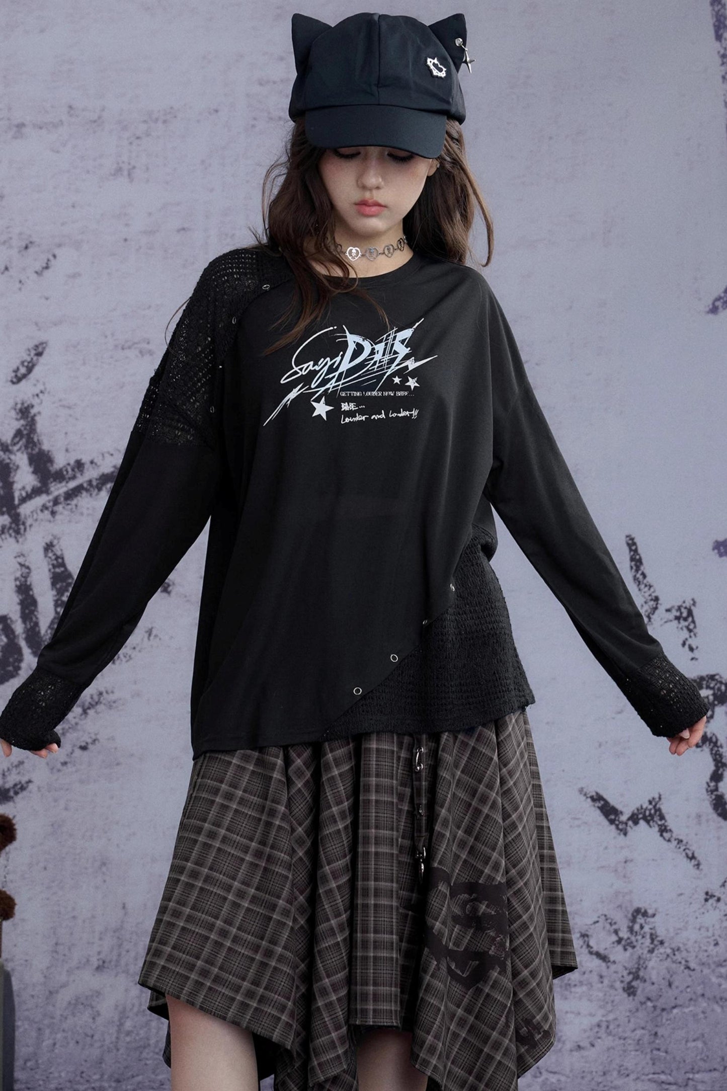 Girls Patchwork Knitted T-shirt