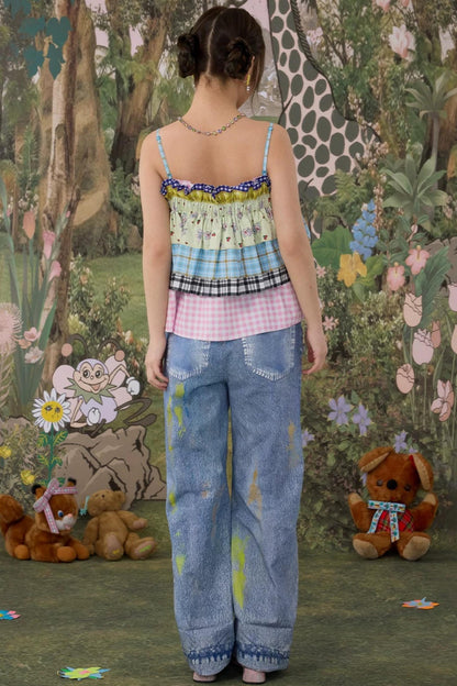 Plaid Bow Two-Way Wear Camisole