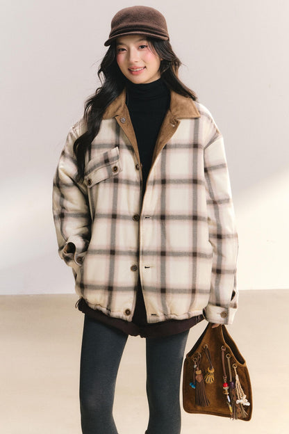 Reversible Suede Plaid Jacket