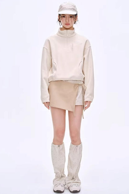 Lightweight Drawstring Sweatshirt Jacket