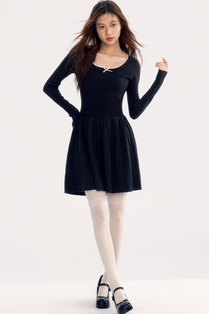 Square Neck Slim Knit Dress