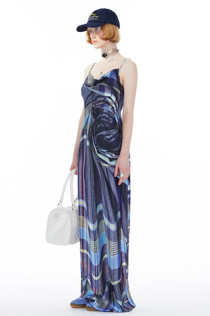 Twisted Halter Swing Dress