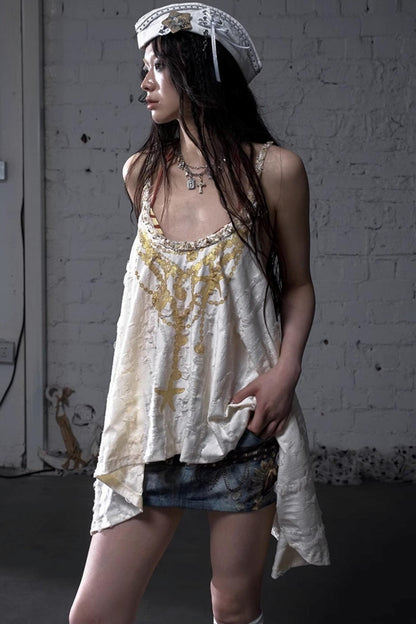Hippie Star Foil Loose Strap Vest