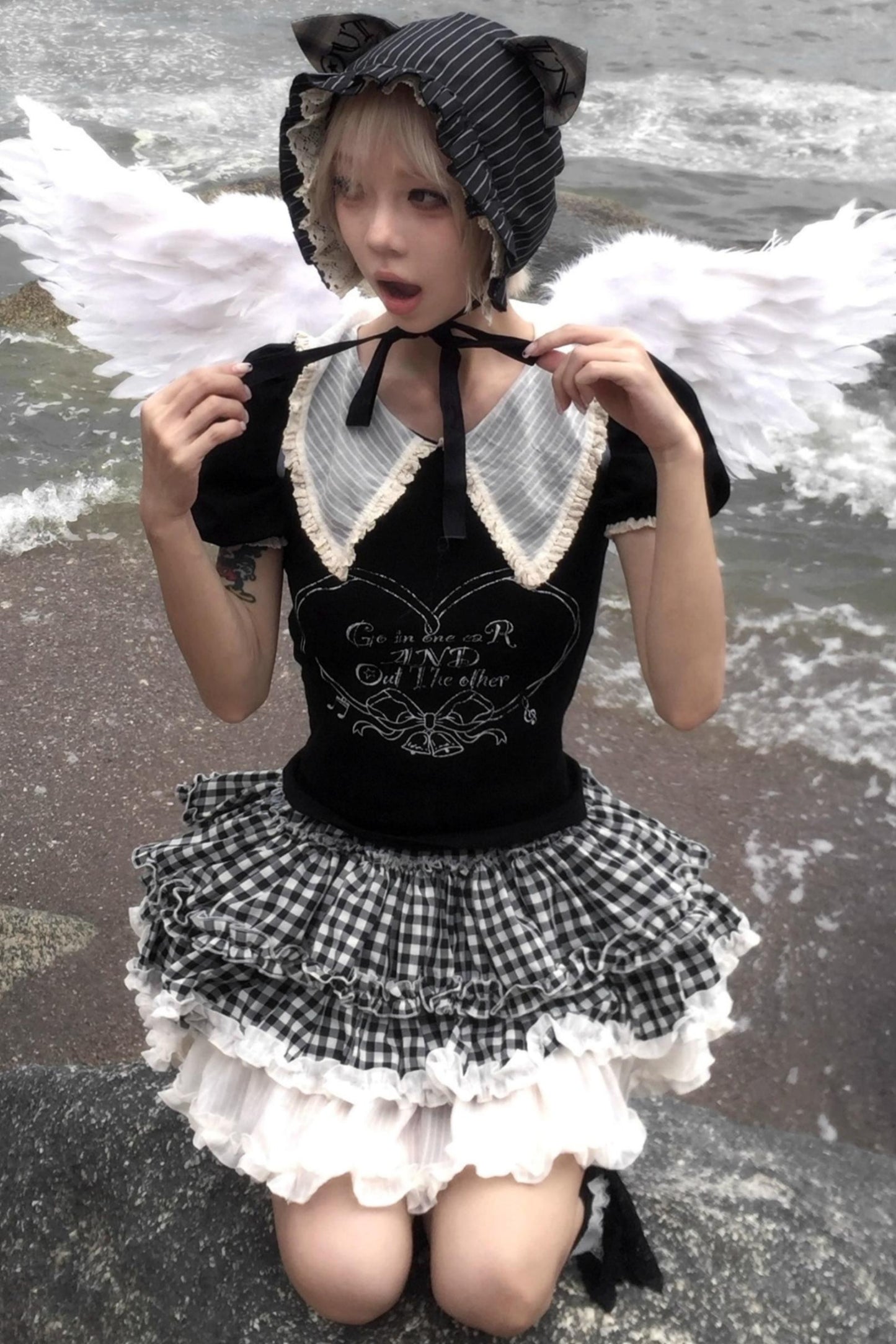 Striped Lace Nightcap